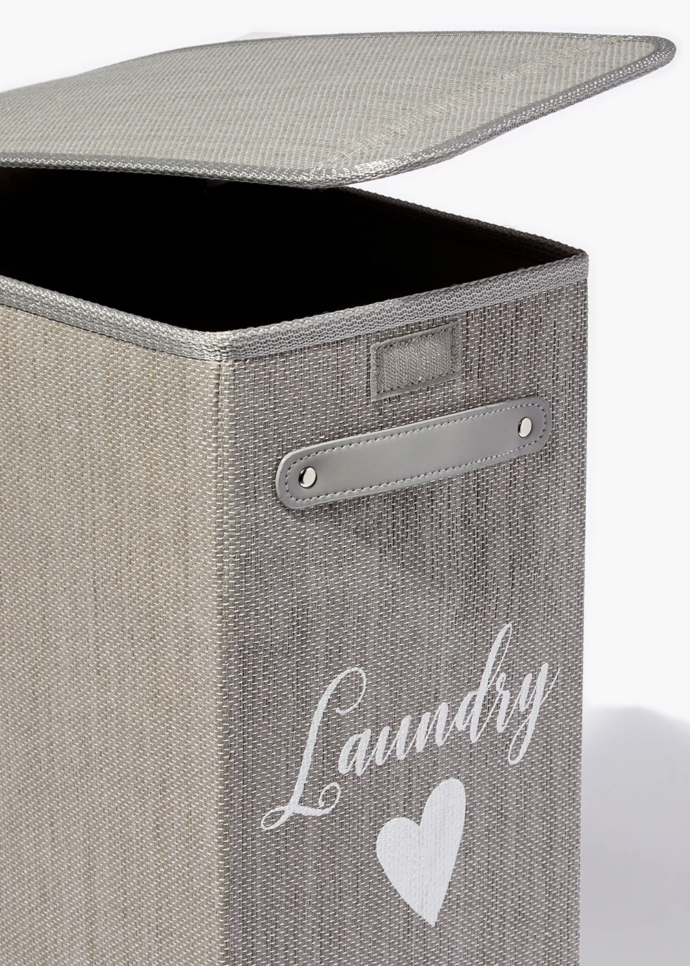 Grey Narrow Laundry Basket Image 3