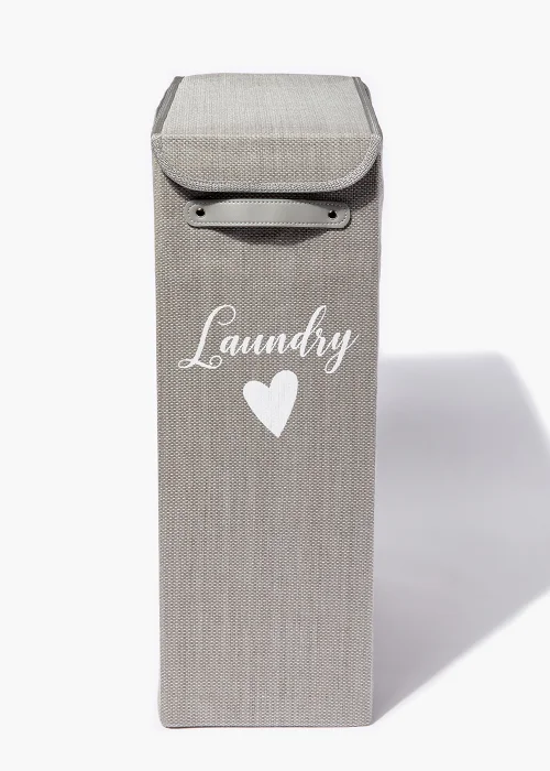 Grey Narrow Laundry Basket Image 1