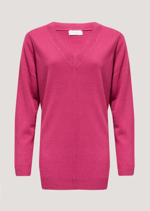 Bright Pink Super Soft V-Neck Jumper - 8 Image 1