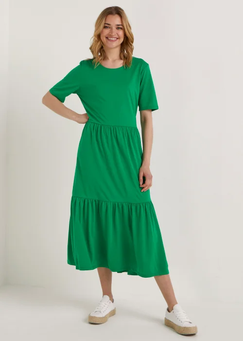 JDY Green Tiered Dress - 8 Image 1