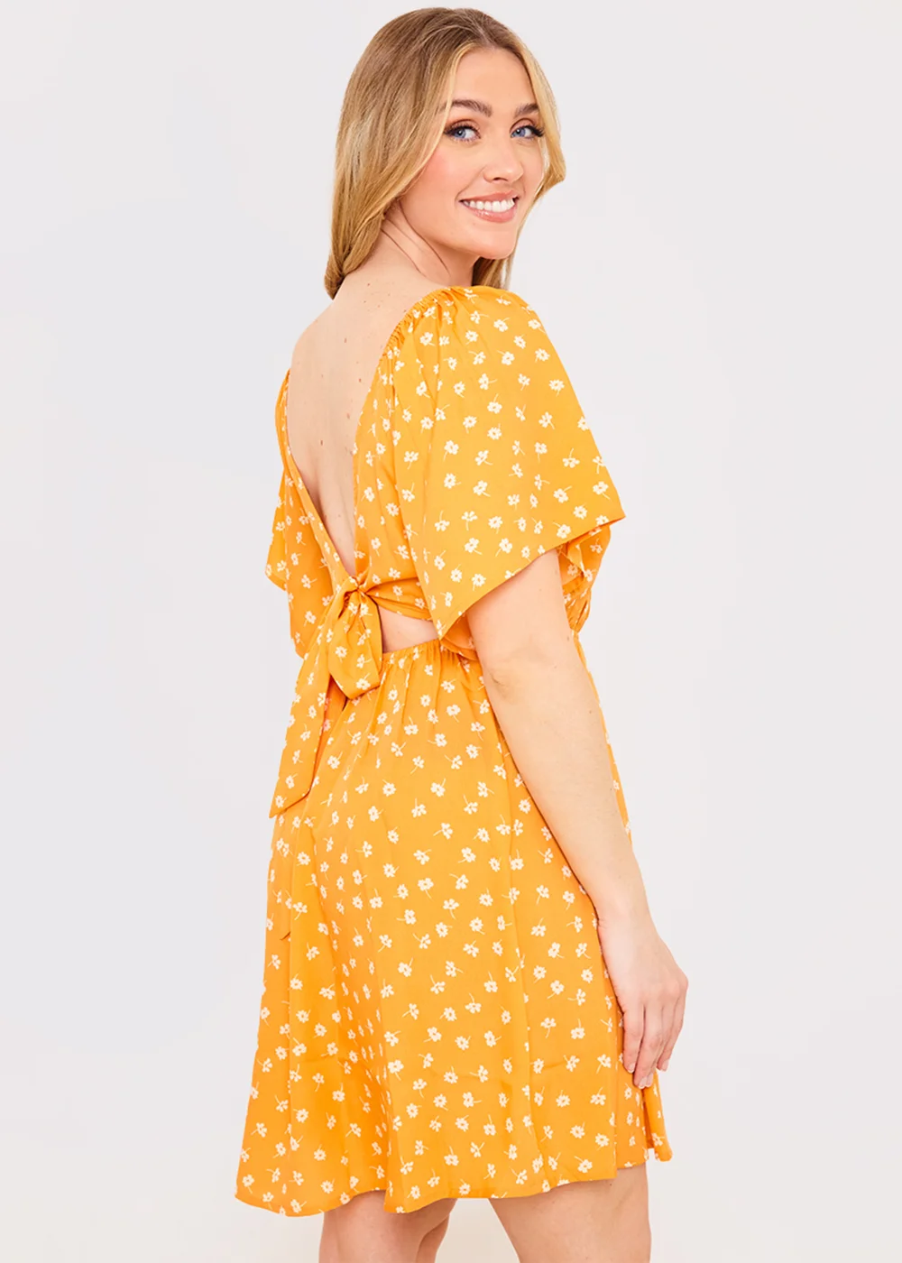 In the Style Jac Jossa Orange Floral Print Swing Dress - 8 Image 6