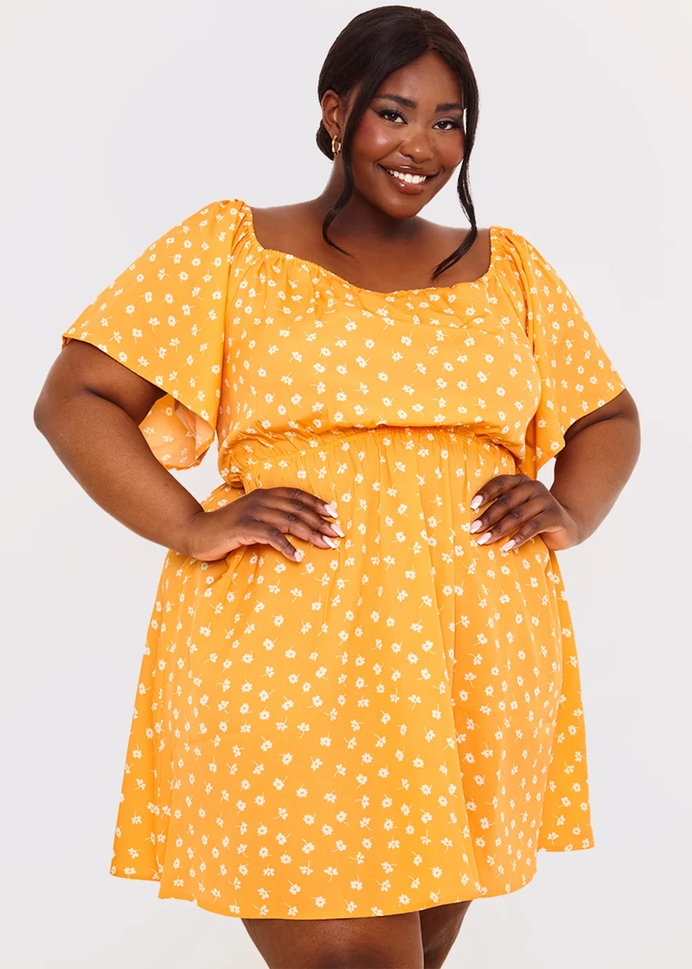 In the Style Jac Jossa Orange Floral Print Swing Dress - 8 Image 7