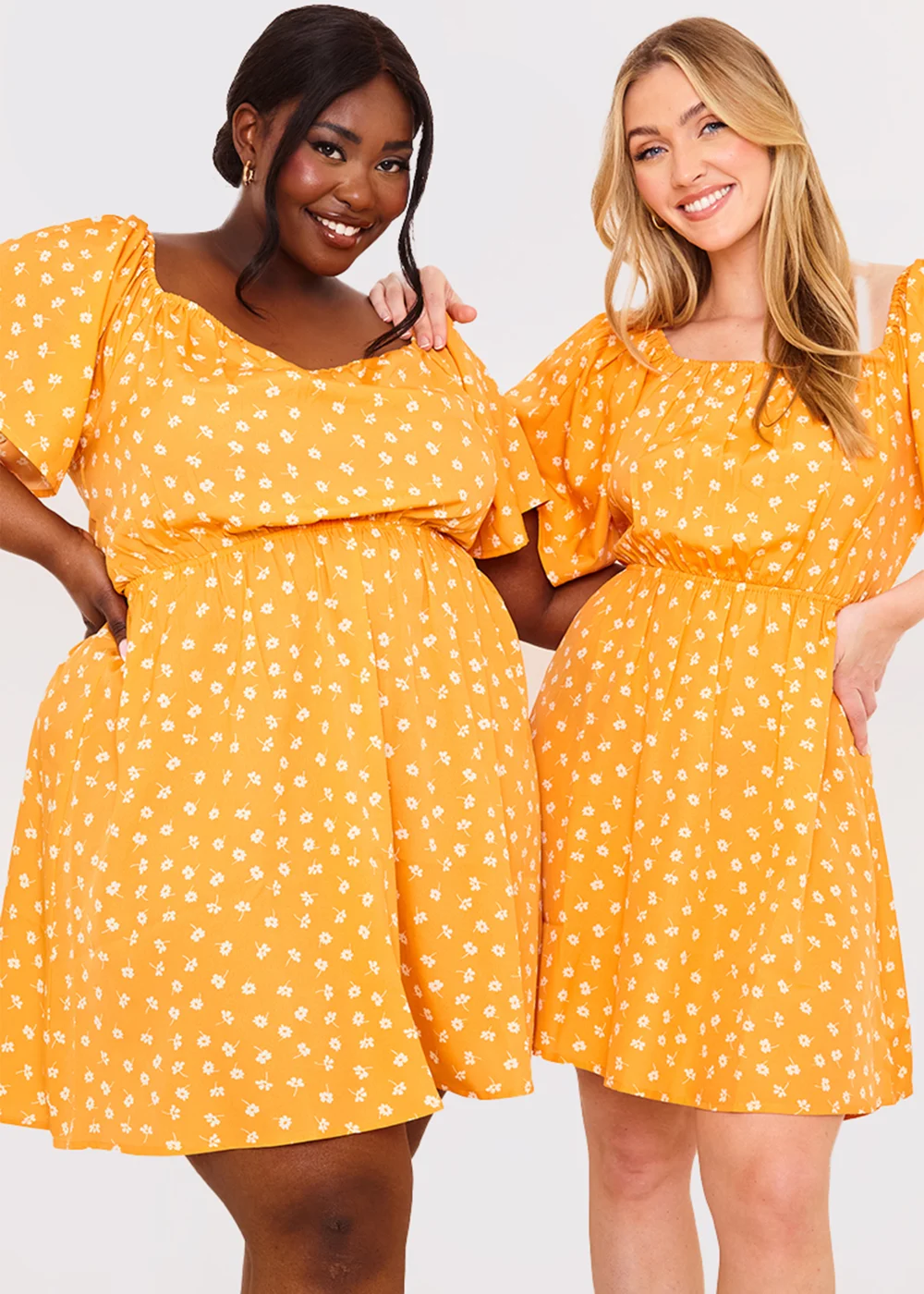 In the Style Jac Jossa Orange Floral Print Swing Dress - 8 Image 2