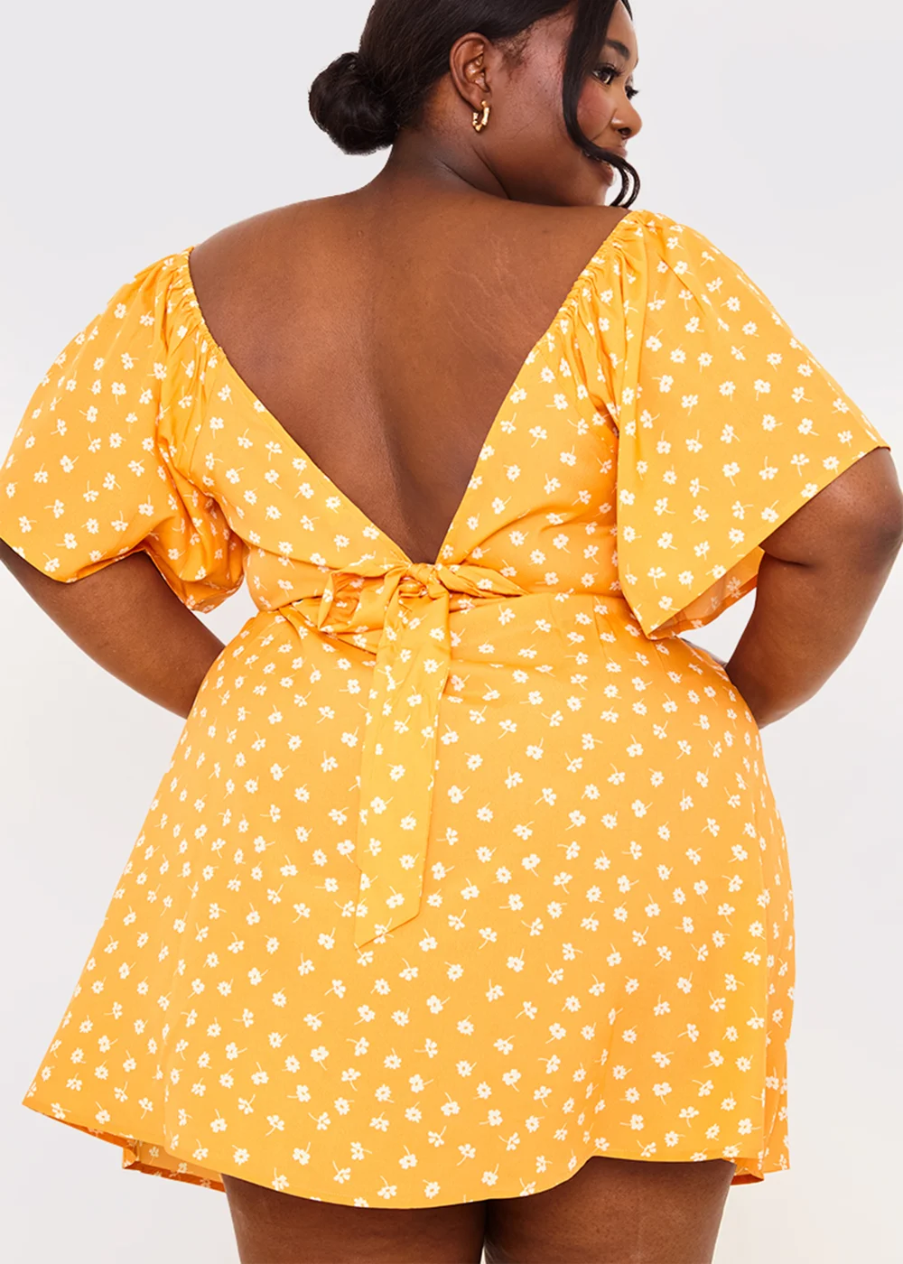 In the Style Jac Jossa Orange Floral Print Swing Dress - 8 Image 8