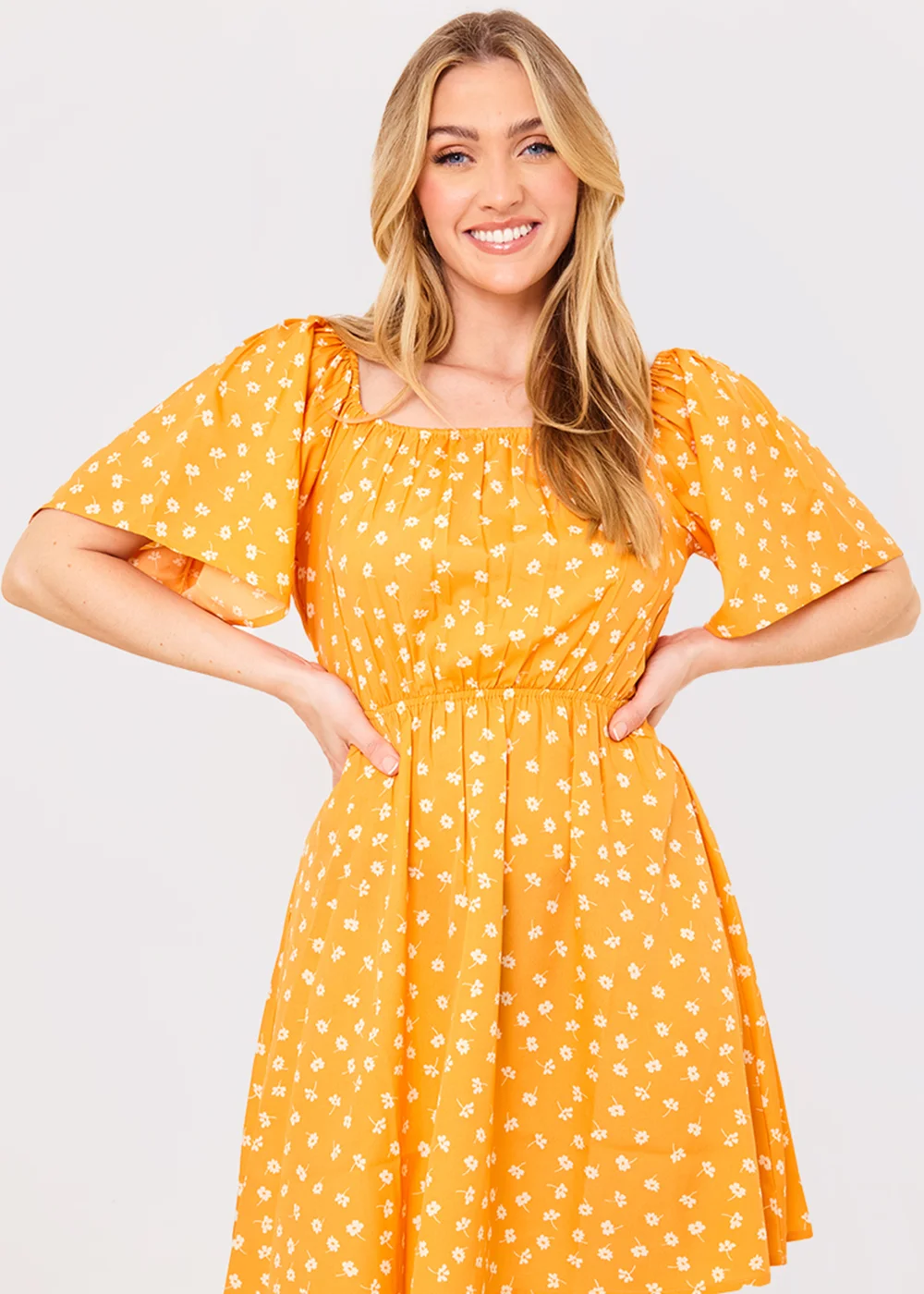In the Style Jac Jossa Orange Floral Print Swing Dress - 8 Image 3