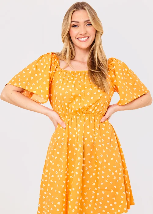 In the Style Jac Jossa Orange Floral Print Swing Dress - 8 Image 3