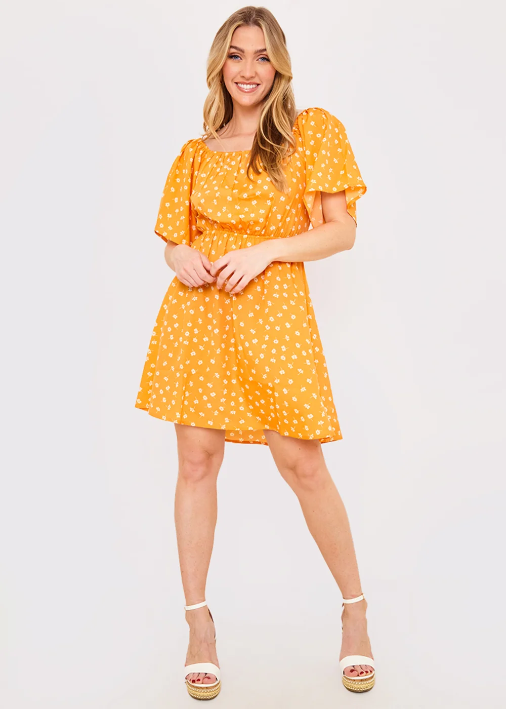 In the Style Jac Jossa Orange Floral Print Swing Dress - 8 Image 4