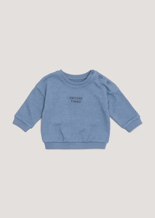 Baby Blue Slogan Crew Neck Sweatshirt (Newborn-23mths) - 0-3 months Image 1