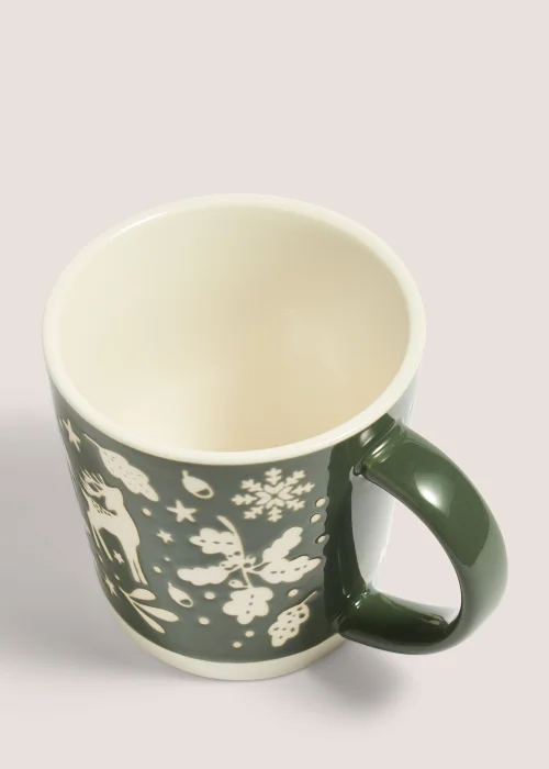 Green Christmas Stag Mug (9.5cm x 9.5cm) Image 2