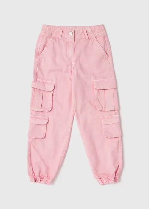 Girls Pink Cargo Pants (7-15yrs) - Age 10 Years Image 1