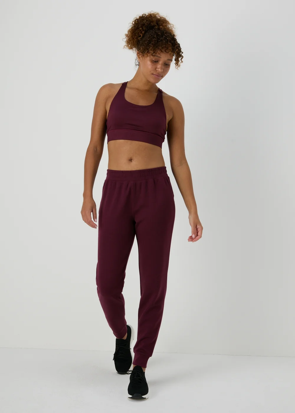 Souluxe Burgundy Jogging Bottoms - S Image 1