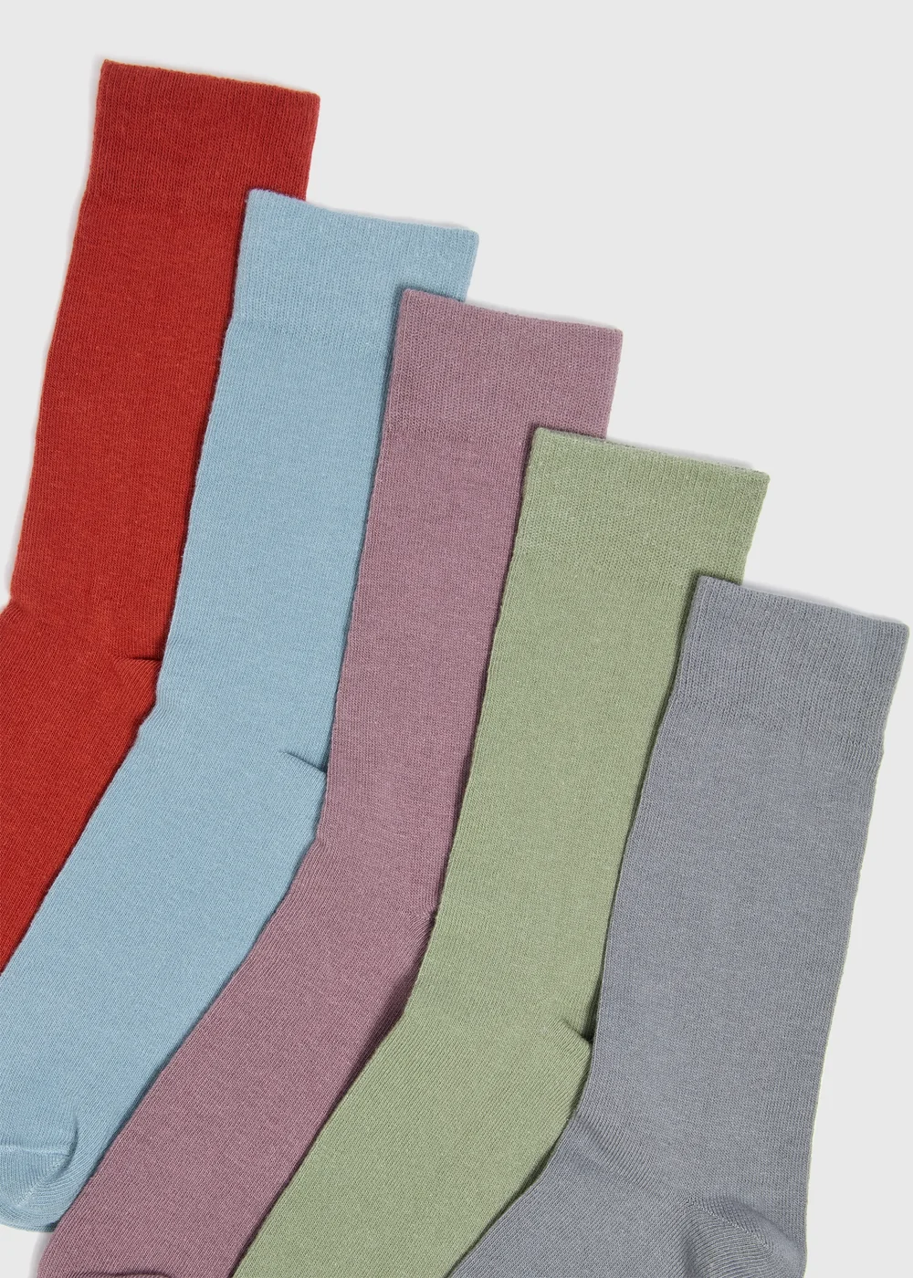 5 Pack Multicolour Plain Socks - 6-8.5 Image 2