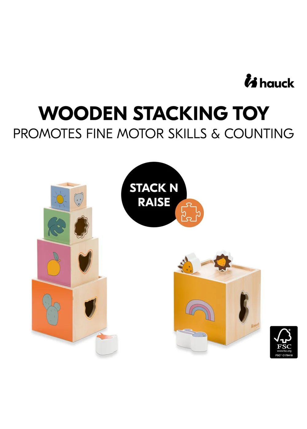 Hauck Stack N Raise Wooden Playset - One Size Image 2