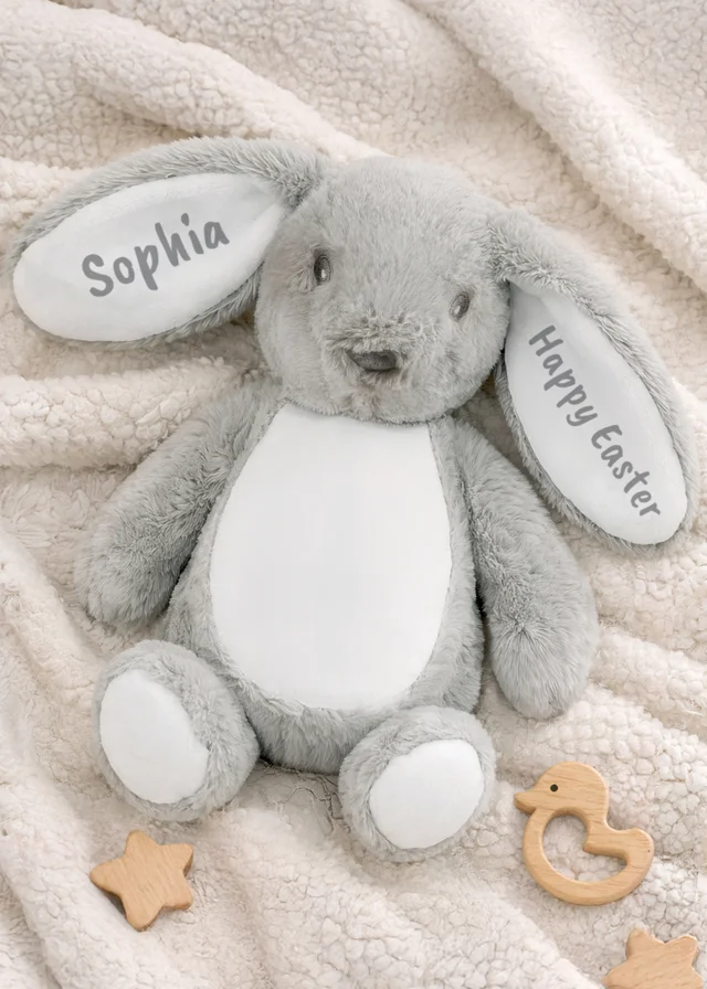 Personalised Memento Company Grey Bunny Rabbit Soft Toy