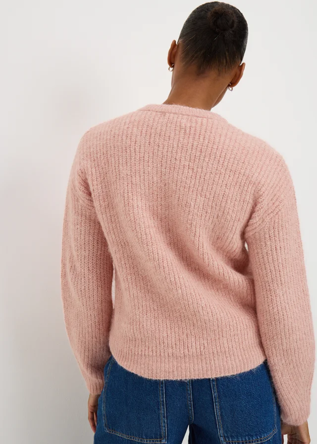 Light Pink Oversized Space Dye Jumper