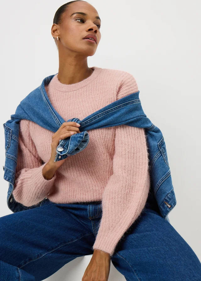 Light Pink Oversized Space Dye Jumper