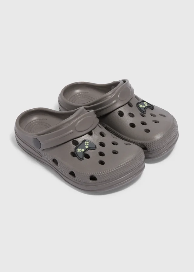 Boys Grey Gamer Clogs (Younger 4/5 - Older 5/6)