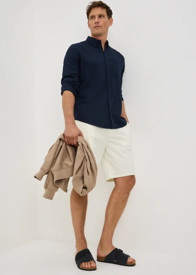 Ecru Regular Fit Chino Shorts