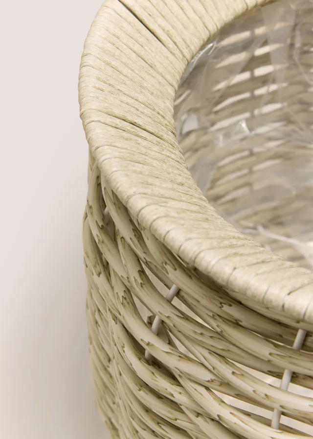 Grey Woven Large Planter