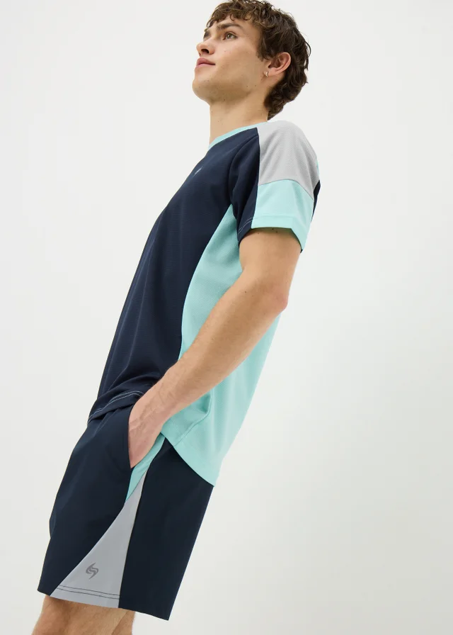 Souluxe Navy Woven Panel Co Ord Shorts