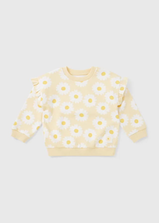 Girls Yellow Daisy Sweatshirt (1-7yrs)