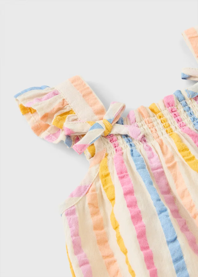 Baby Multicolour Stripe Textured Romper (Newborn-23mths)