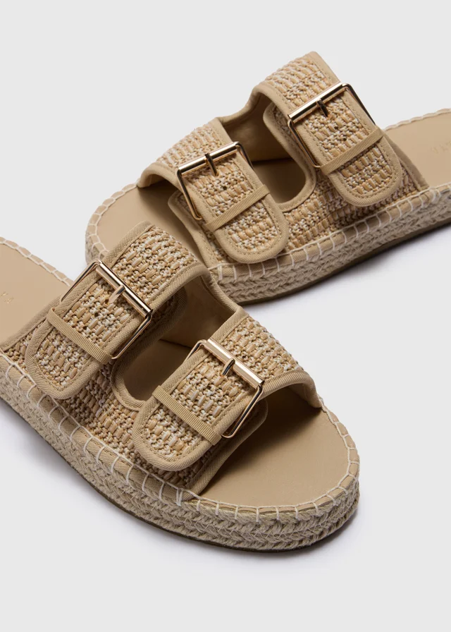 Natural Espadrille Footbed Sandals