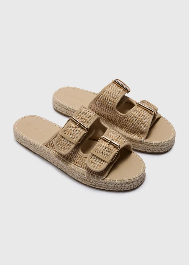Natural Espadrille Footbed Sandals