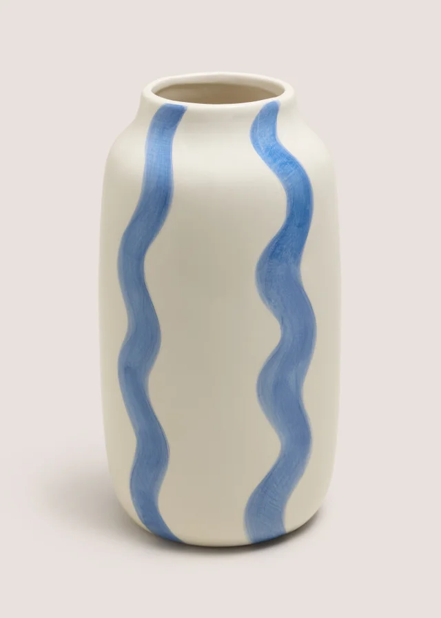 Blue Wavy Stripe Vase