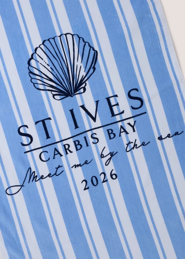 Blue Stripe St Ives Beach Towel