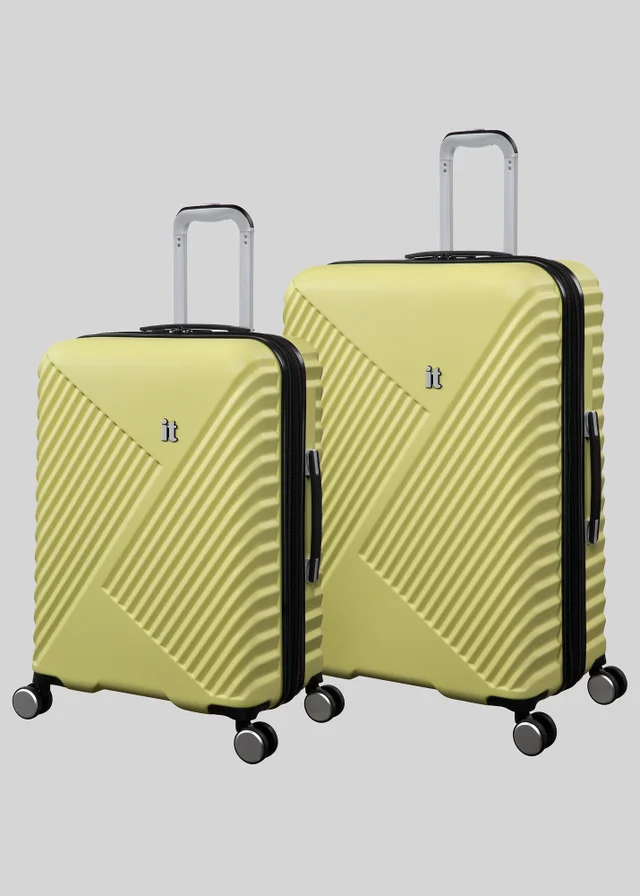 IT Luggage Light Yellow Inclining Wax Hard Suitcase