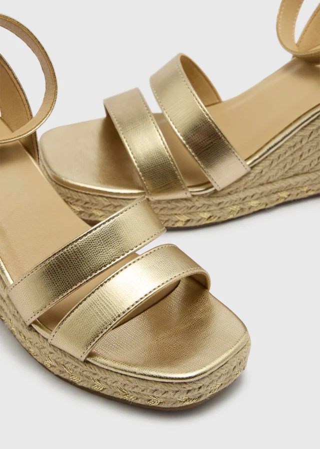 Gold Espadrille Wedges
