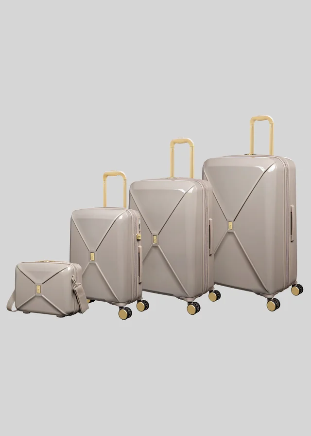 IT Luggage Cream Statuesque High Shine Suitcase