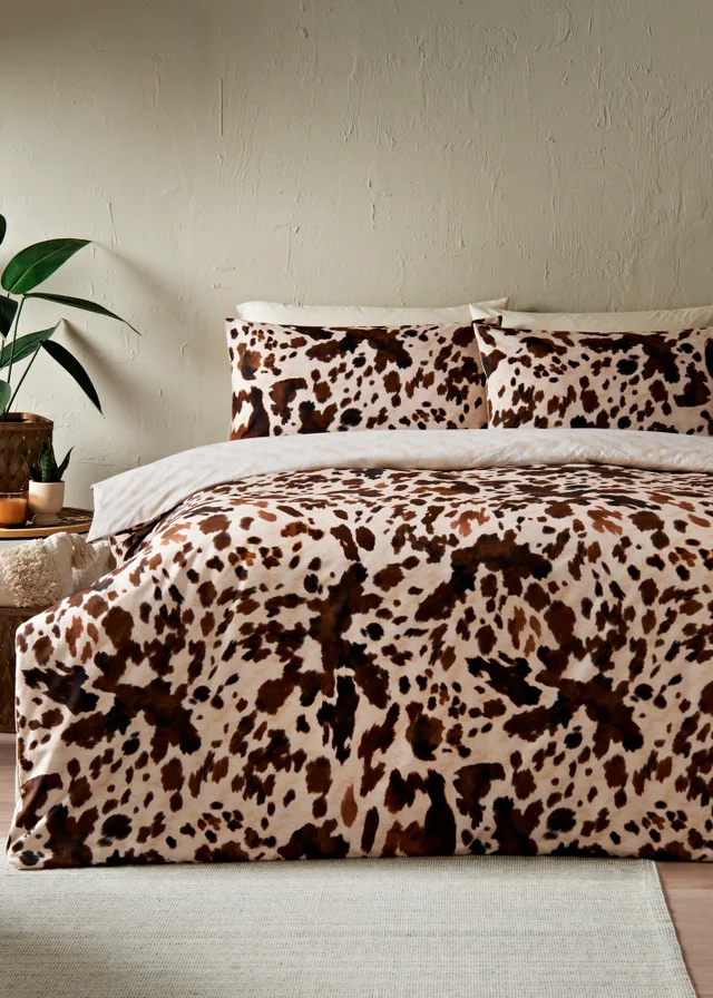 Brown Cow Print Duvet Set