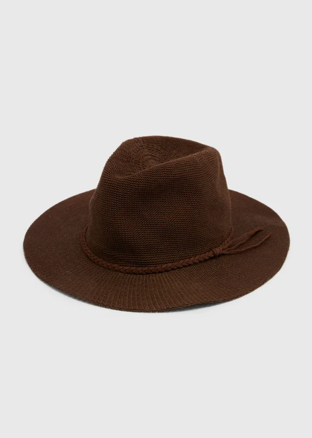 Chocolate Brown Packable Trilby Hat