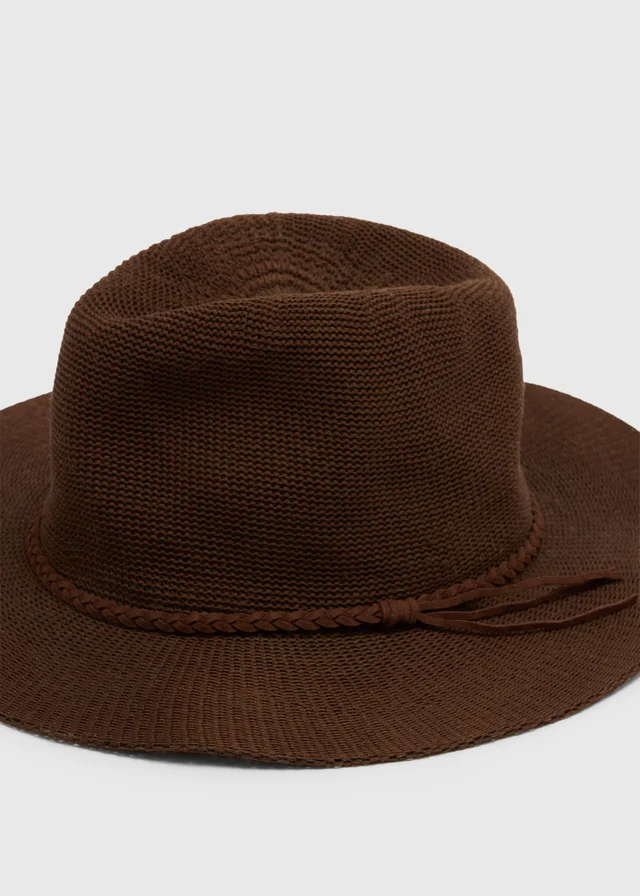 Chocolate Brown Packable Trilby Hat