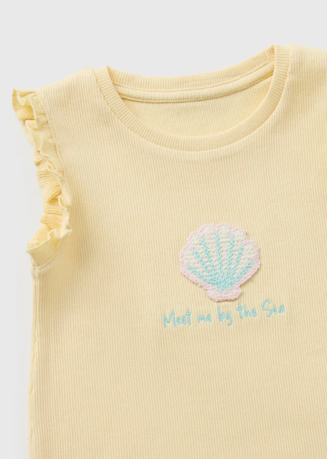 Girls Yellow Shell Ribbed Vest (1-7yrs)