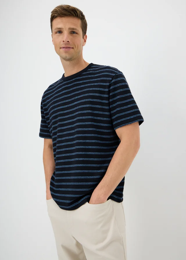 Navy Stripe Crew Neck T-Shirt