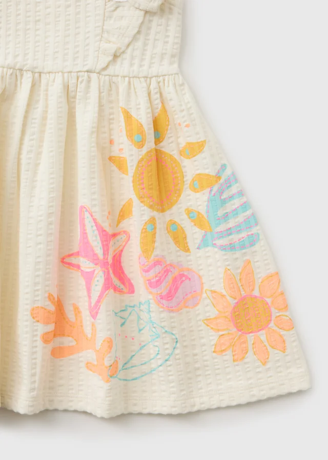 Girls Cream Shell Boho Dress (1-7yrs)