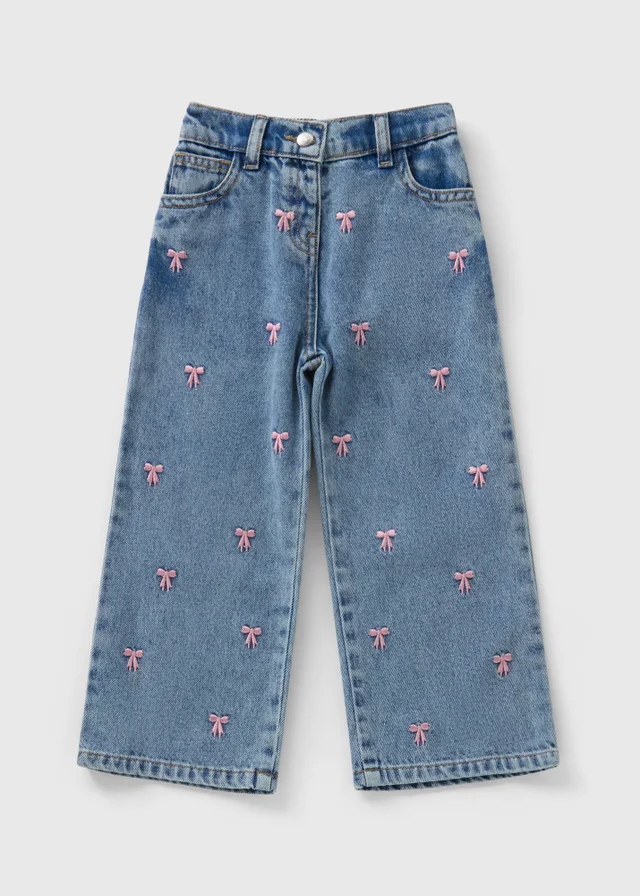 Girls Light Wash Bow Jeans (1-7yrs)
