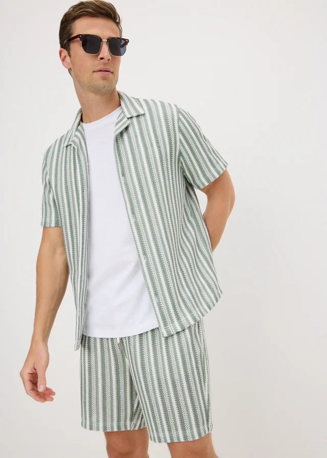 Iceberg Green Knit Look Co Ord Shirt