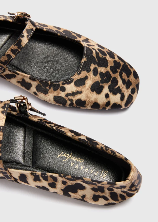 Beige Leopard Mary Jane Ballet Flats