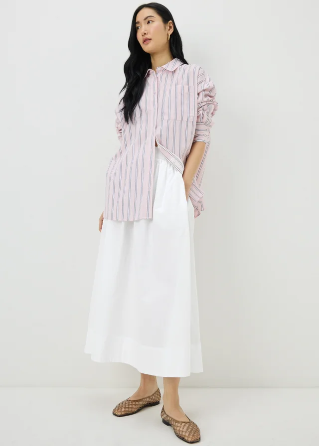 White Poplin Maxi Skirt