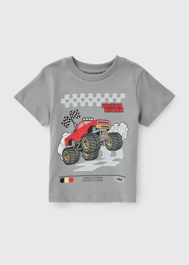 Boys Grey Truck T-Shirt (1-8yrs)